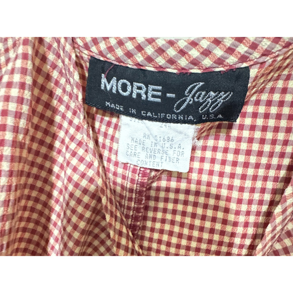 Vintage More Jazz Midi Dress Sz 24W Gingham Prairie Cottagecore Sleeveless USA - Picture 3 of 5